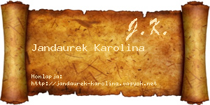 Jandaurek Karolina névjegykártya